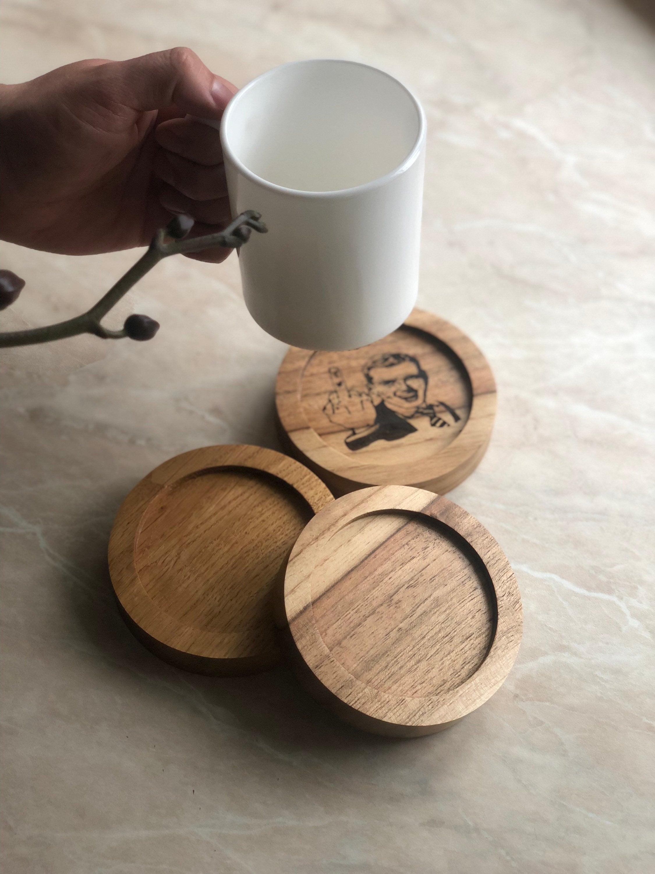 Personalized wooden coaster, wooden coaster, bar coasters personalized cup, logo personalized coasters, personalized coasters