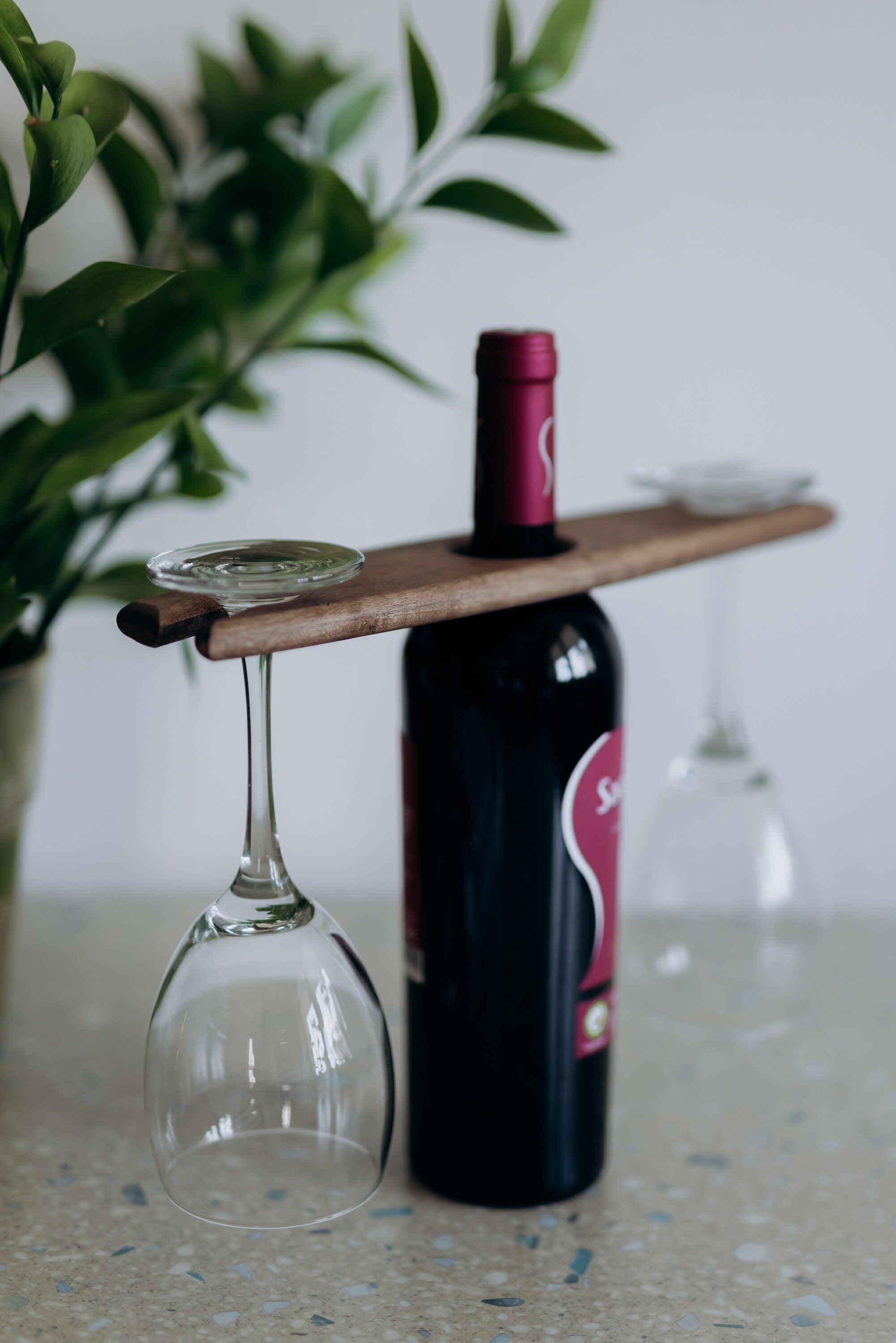 Wine Bottle Holder,Personalised Engraved Wooden Wine Glass and Bottle Holder, Custom Gift Idea, Wine Holder, Wedding gift for couple unique