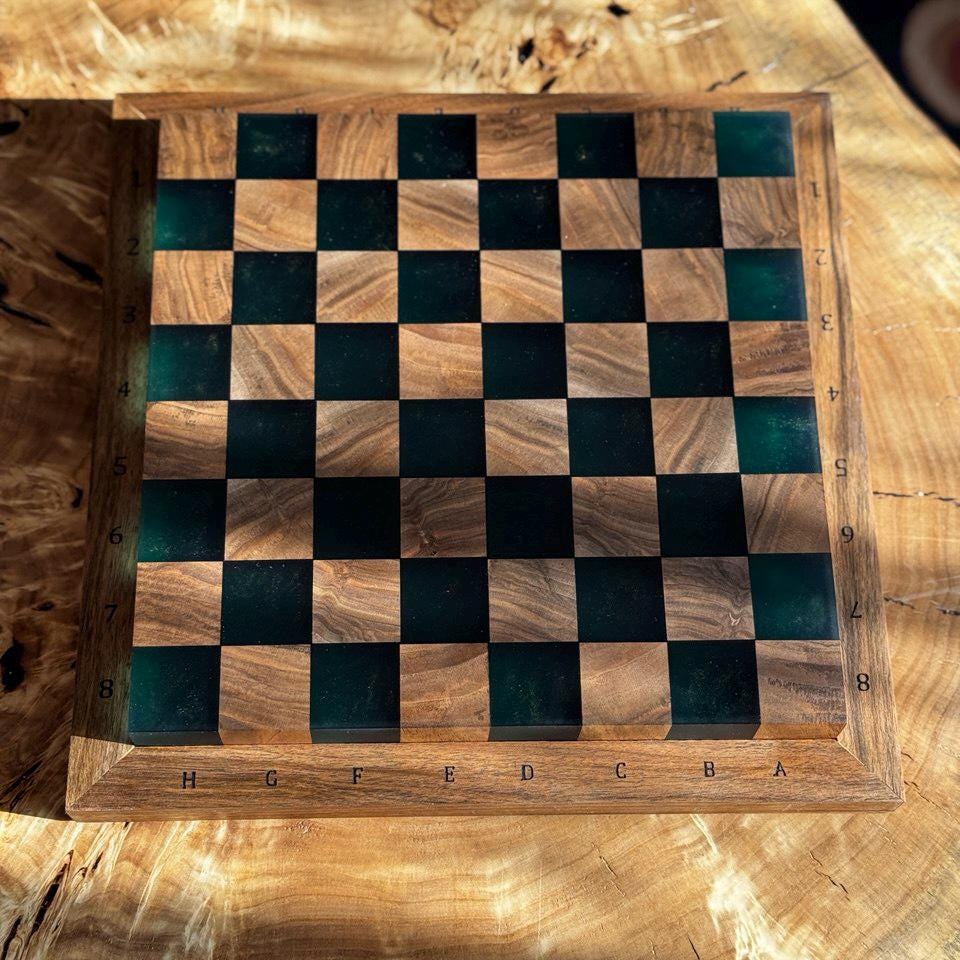 Handmade Chess set, epoxy resin chess,unique chess, custom chess board, resin chess board, chess gifts, chess board modern