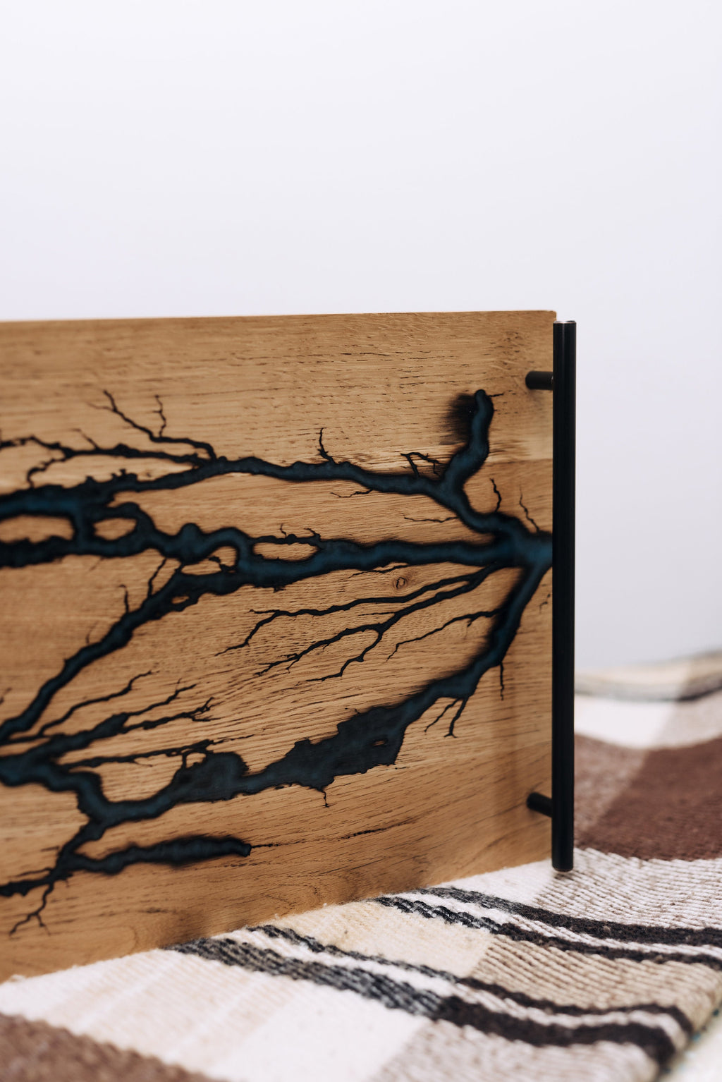 Breakfast wood tray, custom serving tray resin, resin tray, serving tray with handles, modern ottoman tray, birthday tray decor