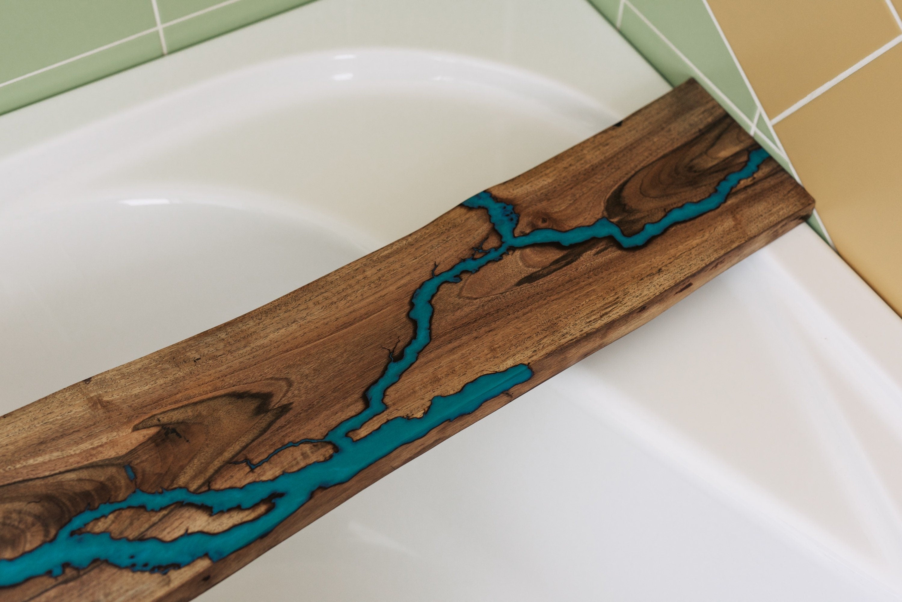 Bath tray, bathroom tray, resin ocean board, bathroom organizer, tub tray, bathtub tray, epoxy table