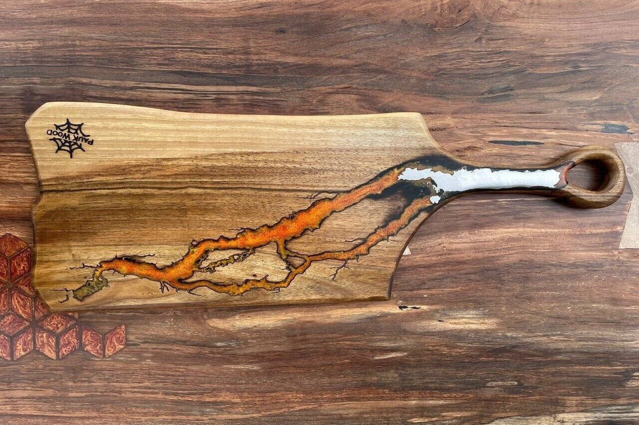 Epoxy charcuterie board, charcuterie board, wood board, rustic charcuterie board, board epoxy, cutting board walnut, handmade board