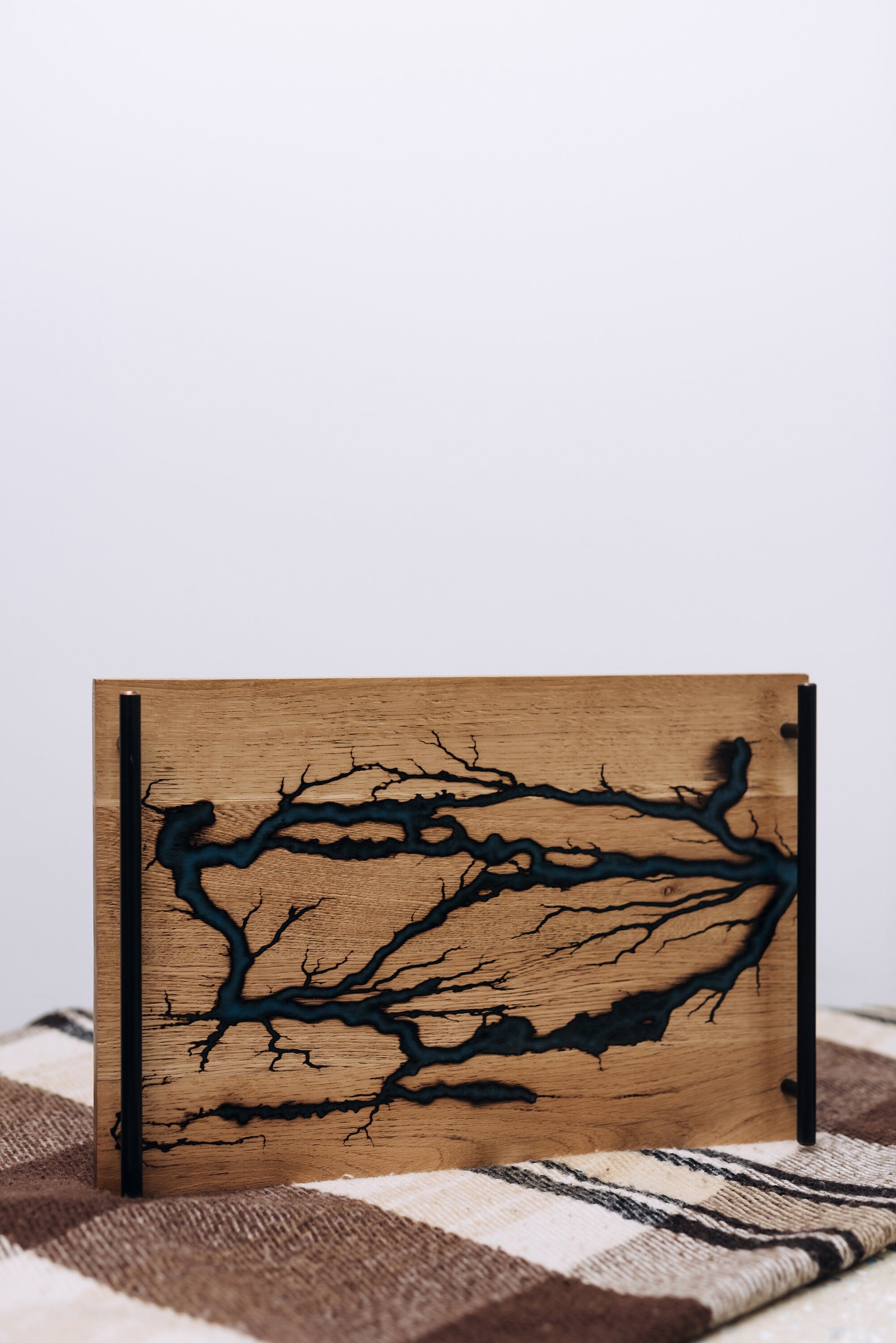 Breakfast wood tray, custom serving tray resin, resin tray, serving tray with handles, modern ottoman tray, birthday tray decor