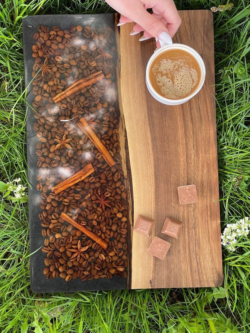 Breakfast wood tray, coffee table tray,  serving tray with handles, breakfast in bed, modern ottoman tray, serving tray