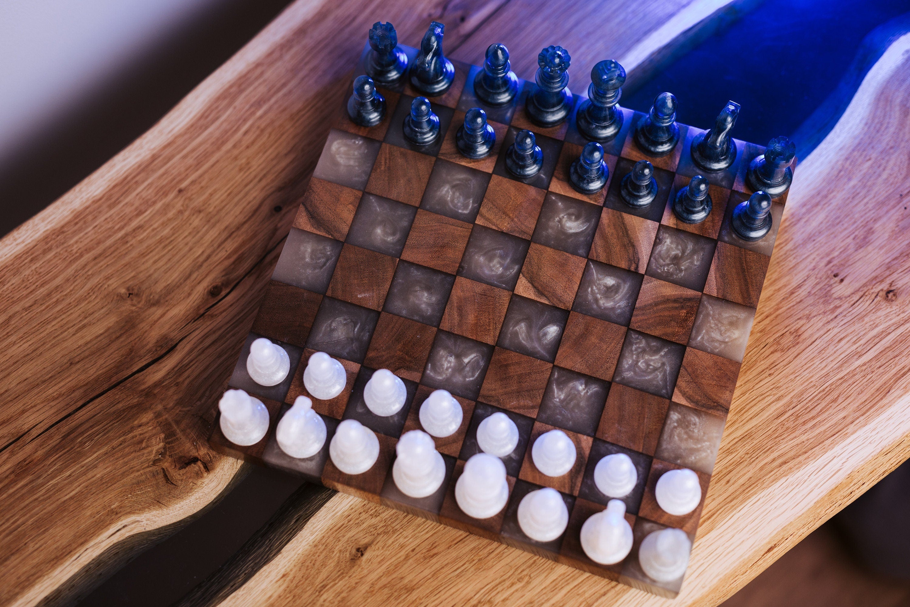 Resin chess set, handmade chess set, premium chess set, chess set modern, wooden chess set, large chess set, unice chess set handmade