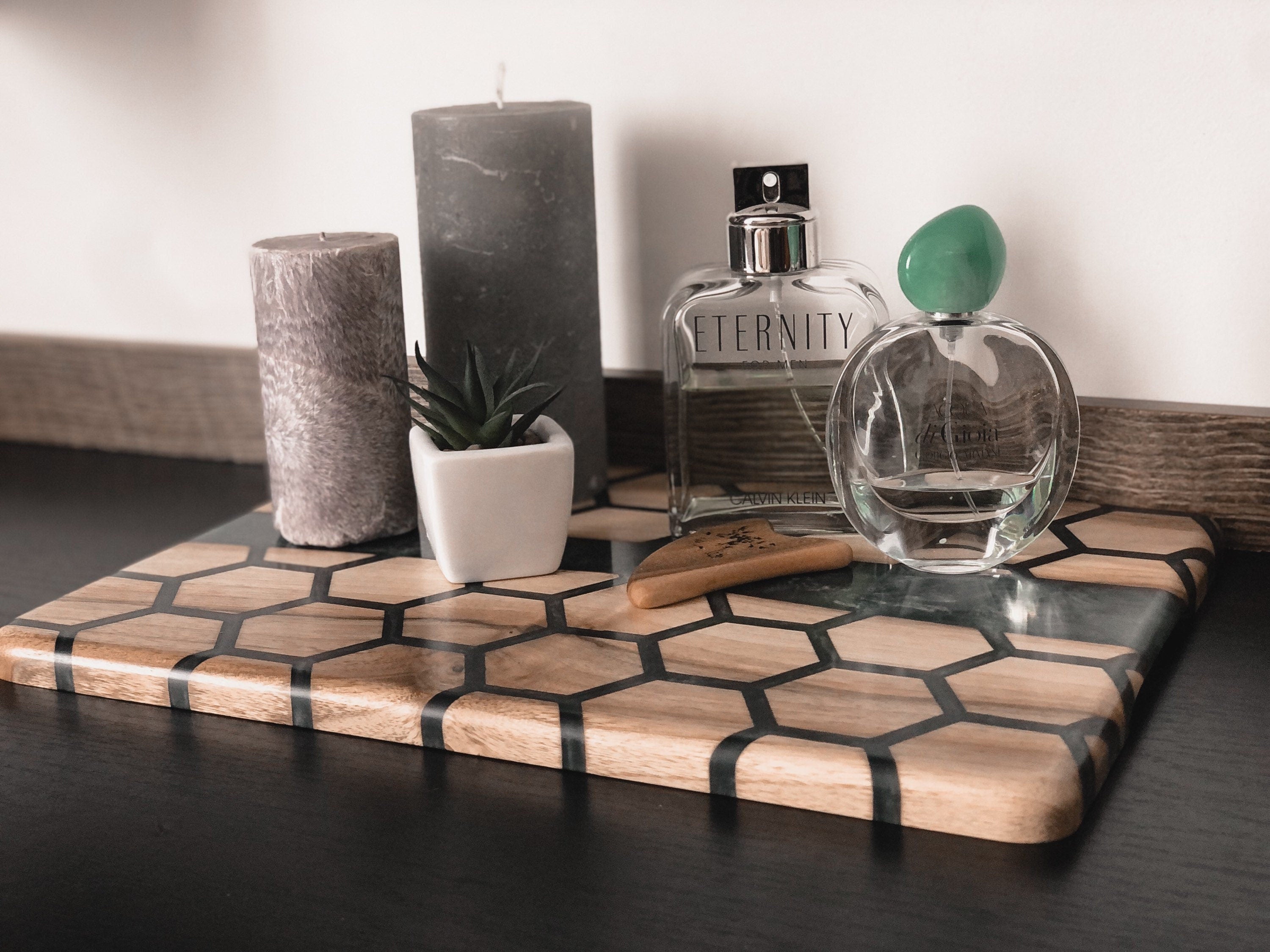 Perfume tray, Vanity tray, Perfume organizer, Honeycomb tray
