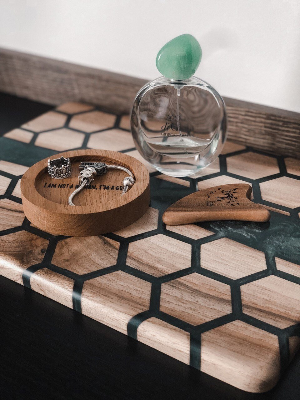 Perfume tray, Vanity tray, Perfume organizer, Honeycomb tray