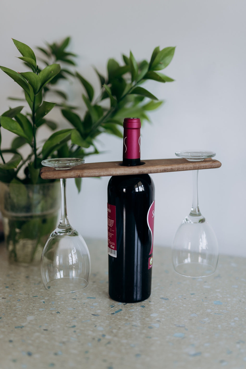 Wine Bottle Holder,Personalised Engraved Wooden Wine Glass and Bottle Holder, Custom Gift Idea, Wine Holder, Wedding gift for couple unique