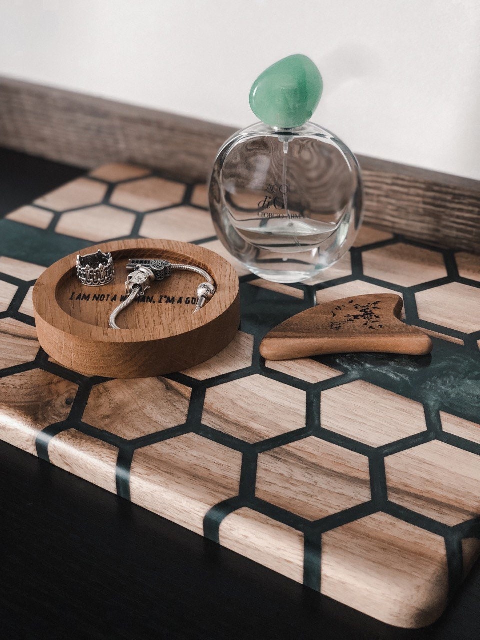 Perfume tray, Vanity tray, Perfume organizer, Honeycomb tray