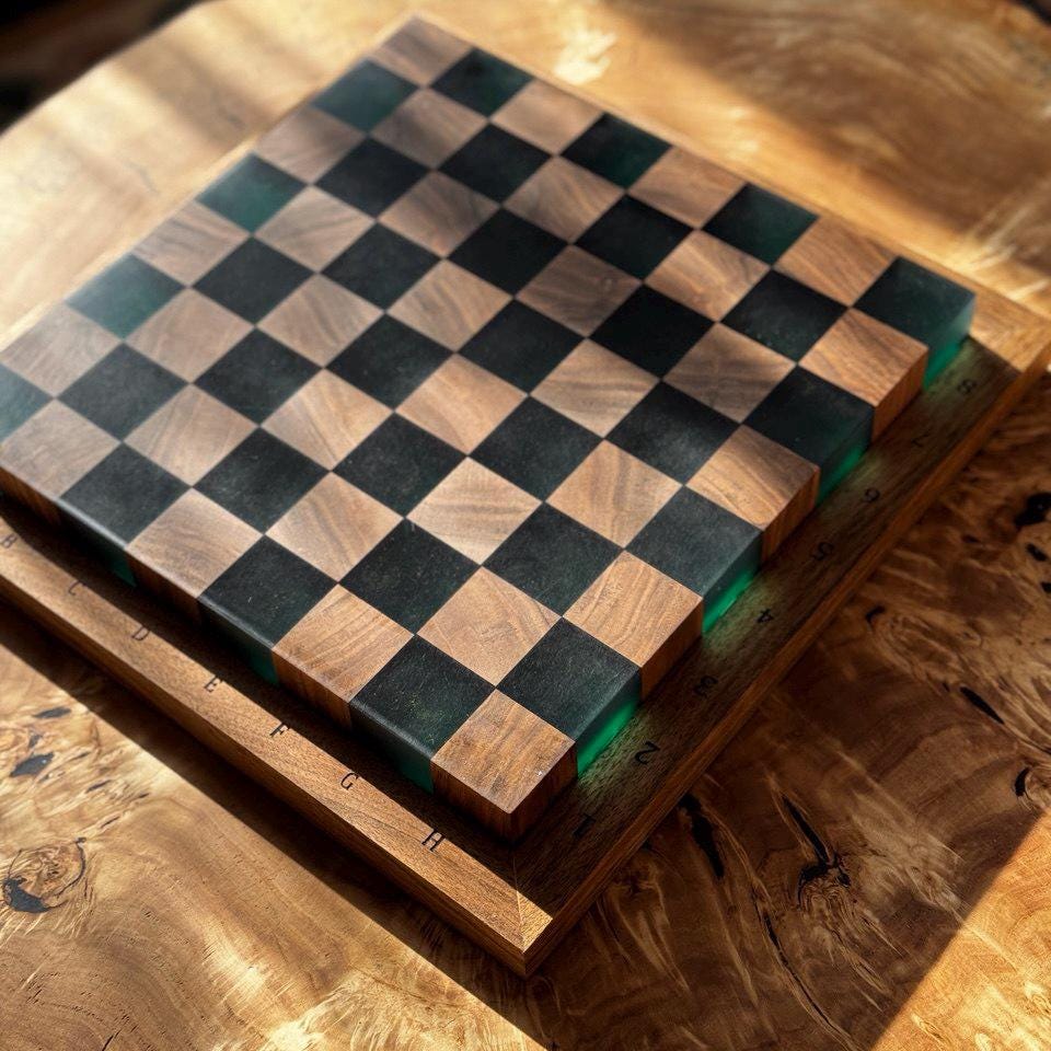Handmade Chess set, epoxy resin chess,unique chess, custom chess board, resin chess board, chess gifts, chess board modern