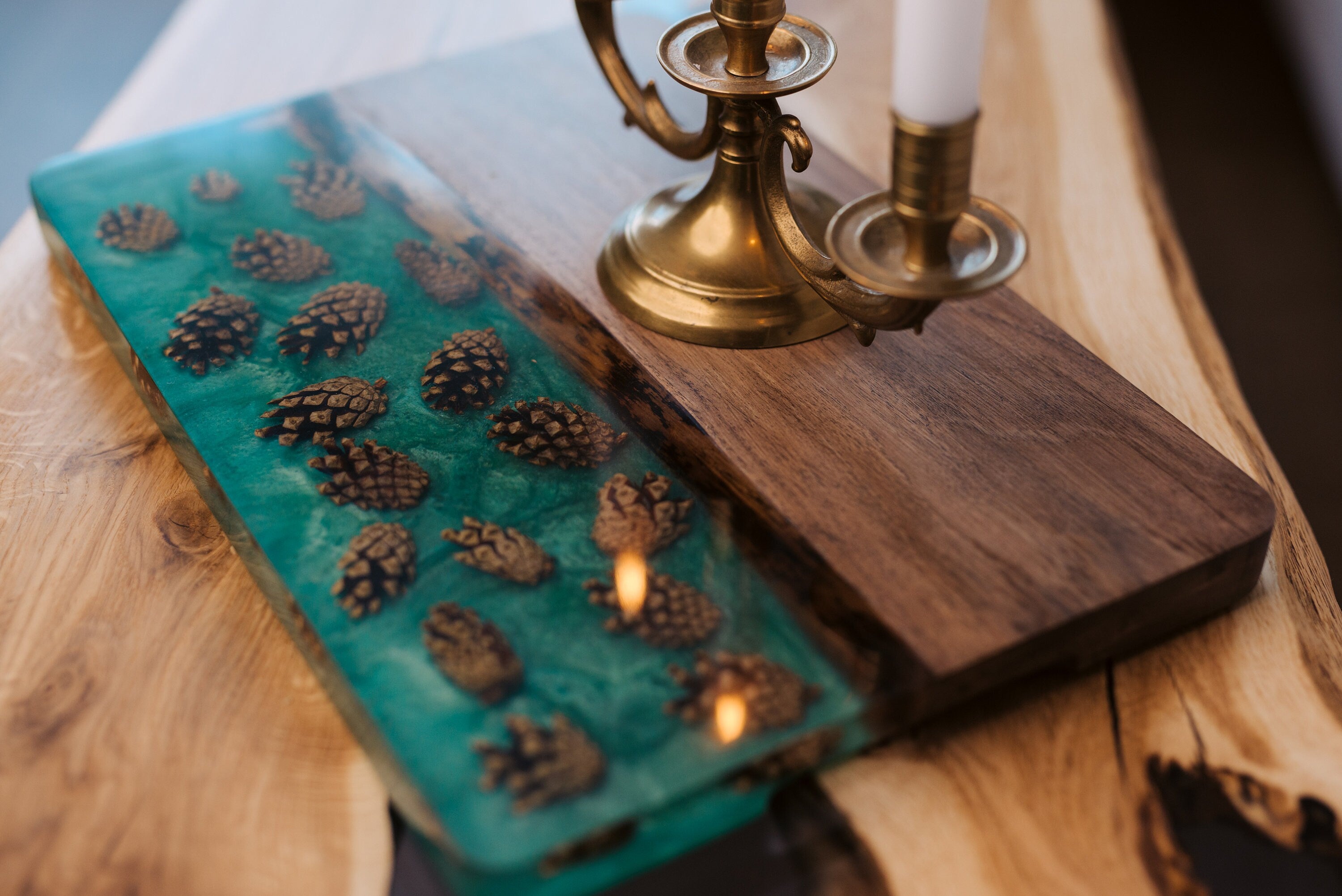 Resin serving tray, resin tray, resin board, wooden serving board, decorative tray, birthday tray decor, custom serving tray resin