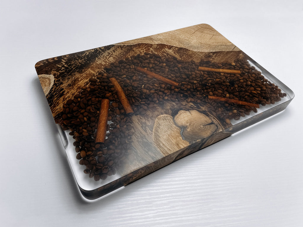 Breakfast wood tray, coffee table tray,  serving tray with handles, breakfast in bed, modern ottoman tray, serving tray