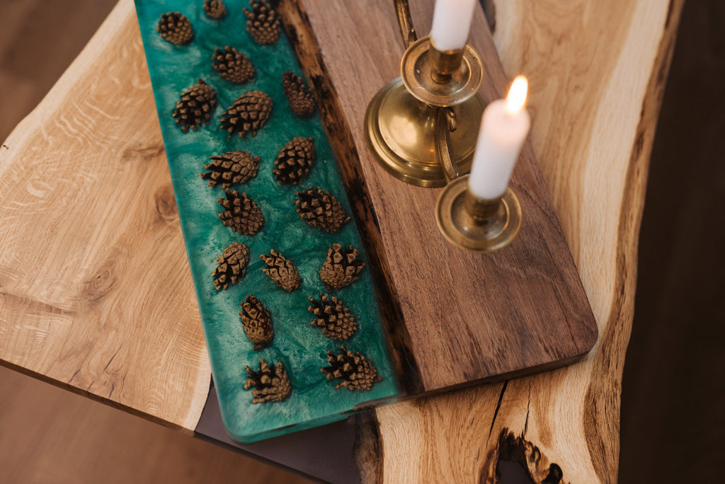 Resin serving tray, resin tray, resin board, wooden serving board, decorative tray, birthday tray decor, custom serving tray resin