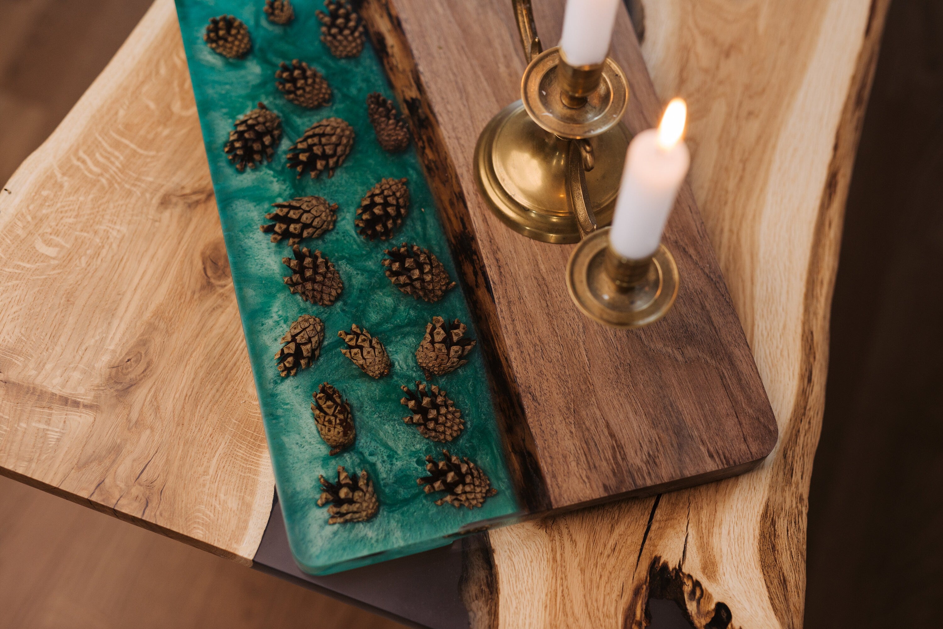 Resin serving tray, resin tray, resin board, wooden serving board, decorative tray, birthday tray decor, custom serving tray resin