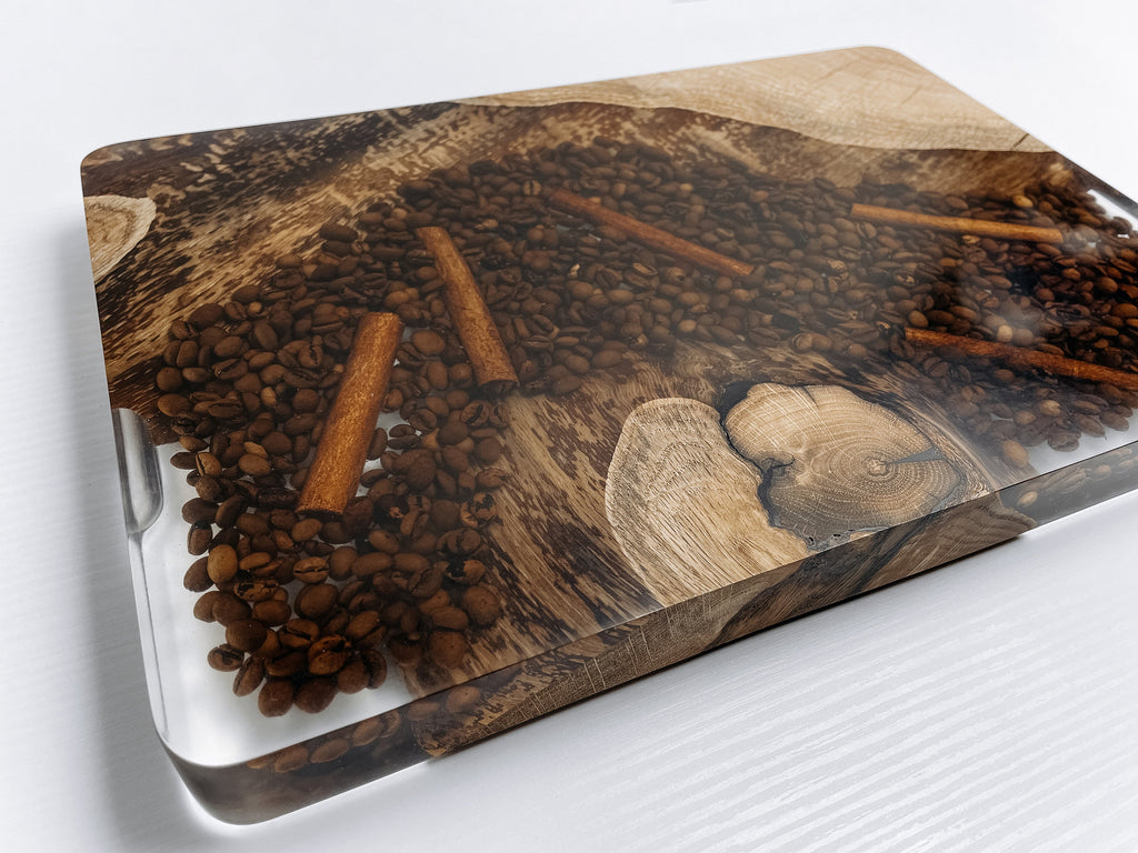 Breakfast wood tray, coffee table tray,  serving tray with handles, breakfast in bed, modern ottoman tray, serving tray