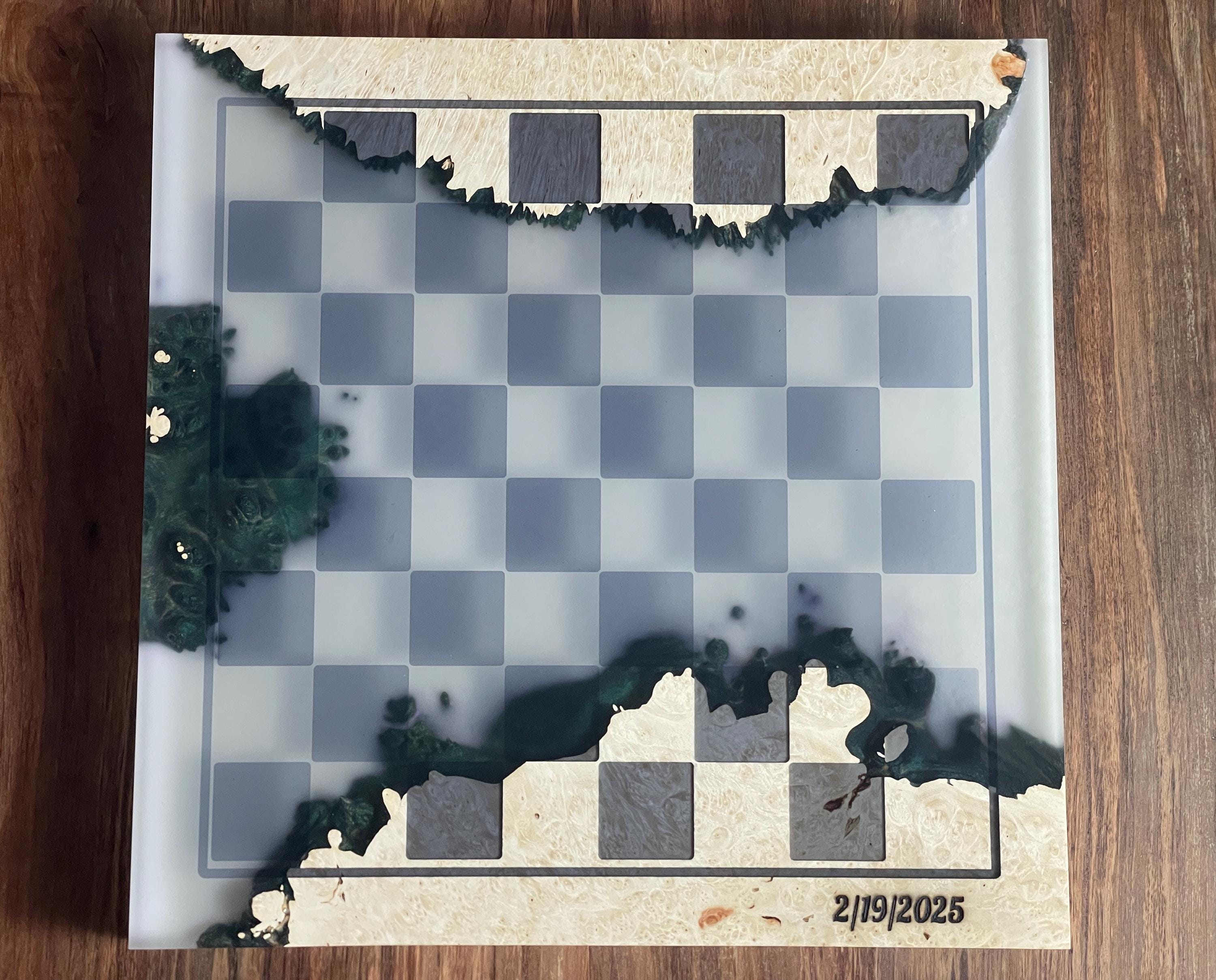 Handmade Chess set, epoxy resin chess,unique chess, custom chess board, resin chess board, chess gifts, chess board modern